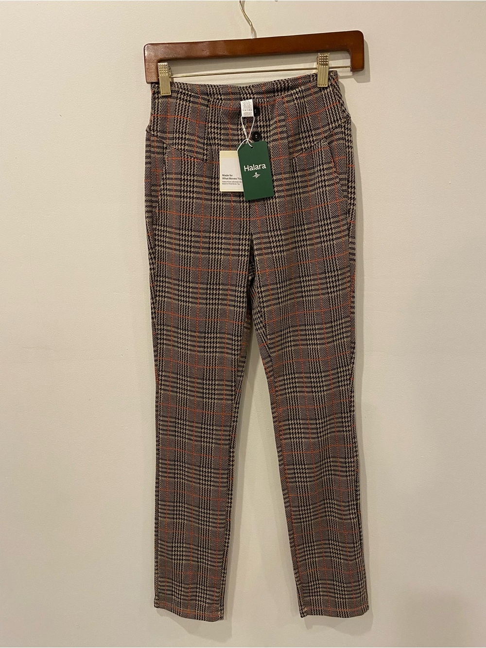 Halara Flex High Waisted Houndstooth Plaid Skinny Work Pants size XS